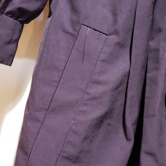 Anthropologie purple trench coat with decorative stitching and buttons - Picture 8 of 13